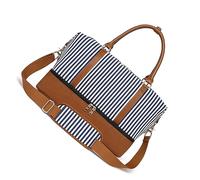 Bolsa de viaje de 60 L para mujer, bolsa de fin de semana, bolsa de gimnasio deportiva con compartimento para zapatos, bolsa plegable resistente al agua para mujeres y hombres, a rayas, Color A