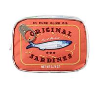 Bolsa de viaje de baño estilo sardinas, bonitos bolsillos para maquillaje, creativa, portátil, a la moda, multifunción, suave, para vacaciones de fin de semana, Naranja, Moderno