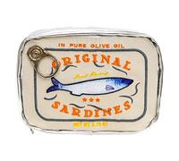 Bolsa de viaje de baño estilo sardinas, bonitos bolsillos para maquillaje, creativa, portátil, a la moda, multifunción, suave, para vacaciones de fin de semana, Beige, Moderno