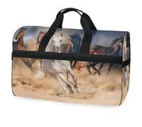 Bolsa de viaje de caballos corriendo en el desierto para hombres, mujeres, niños, niñas, adolescentes, bolsa deportiva de gran tamaño con compartimento para zapatos, bolsa de entrenamiento para yoga,