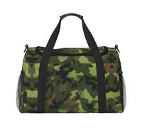 Bolsa de viaje de camuflaje digital militar, bolsas de fin de semana para mujeres y hombres, para aventuras al aire libre, ideal para acampar y senderismo, Negro, One Size
