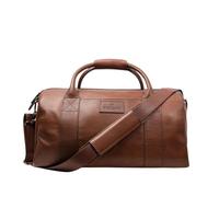 Bolsa de viaje de cuero de primera calidad, bolsa de viaje, equipaje de mano y gimnasio, bolso de mano de cuero de grano completo para fin de semana para hombre, Bourbon, M, Bolsa de lona de cuero