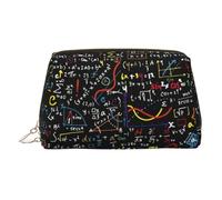 Bolsa de viaje de cuero de primera calidad con estampado de fórmula matemática con bolsa portátil impermeable abierta plana, Gold, Talla única