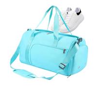 Bolsa de viaje de deporte, bolsa de viaje y deporte, bolsa de viaje de viaje, bolsa de viaje de fin de semana con compartimentos para zapatos y ropa húmeda para hombre y mujer al acampar, verde menta