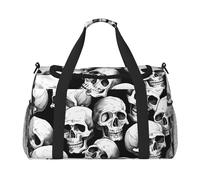 Bolsa de viaje de esqueleto de Halloween, diseño de calavera, fantasmas, gimnasio, durante la noche, para hombres y mujeres, equipaje de mano ligero para entrenamiento y vacaciones