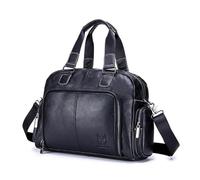Bolsa de Viaje de Fin de Semana, Bolsa de Gimnasio, Bolsa de Lona de Cuero, Bolsa de Deporte(Black)