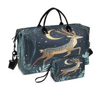 Bolsa de viaje de fin de semana, bolsa de viaje para gimnasio, hoja de ciervo, estrella, bolsa de mano con bolsa de aseo para avión, viajes, gimnasio, yoga