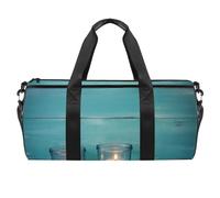 Bolsa de viaje de fin de semana, pequeña bolsa de gimnasio, linterna de estrella de mar de madera, bolsa de lona para gimnasio