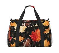 Bolsa de viaje de fútbol americano para otoño, hojas de arce, gimnasio, noche, fin de semana, para hombres y mujeres, equipaje de mano ligero para entrenamiento y vacaciones