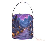 Bolsa de viaje de ganchillo de Halloween Enchanted Mountain Path para ganchillo, bolsa de viaje portátil para soporte de agujas, accesorio de hilo
