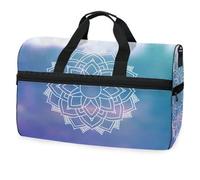 Bolsa de viaje de geometría sagrada espiritual para hombres, mujeres, niños, niñas, adolescentes, bolsa de gimnasio deportiva de gran tamaño con compartimento para zapatos, bolsa de entrenamiento para
