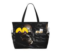 Bolsa de viaje de gran capacidad con estampado de bandera pirata para mujer, para playa, viajes, gimnasio, vacaciones
