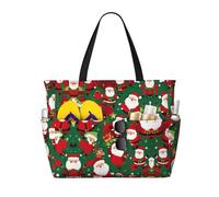Bolsa de viaje de gran capacidad con estampado de gnomos divertidos de Navidad para mujer, para playa, viajes, gimnasio, vacaciones