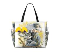 Bolsa de viaje de gran capacidad con estampado de koala y mamá y bebé, para mujer, para playa, viajes, gimnasio, vacaciones