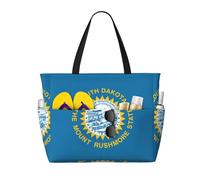 Bolsa de viaje de gran capacidad con estampado de la bandera de Dakota del Sur, para mujer, para playa, viajes, gimnasio, vacaciones