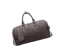 Bolsa de viaje de gran capacidad para gimnasio, de piel sintética, cruzada, para fines de semana, fitness, viajes, equipaje de hombro, deporte, gimnasio, entrenamiento, Gray, Mass Beauty