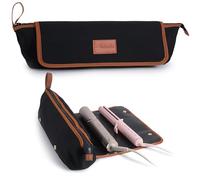 Bolsa de viaje de gran capacidad para herramientas de cabello caliente/alfombrilla de silicona resistente al calor para rizadores, planchas planas/organizador con bolsillos con cremallera y bolsas