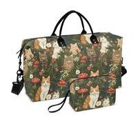 Bolsa de viaje de gran tamaño con correa ajustable para viajes de gran capacidad, Robusto Manx gatos un río