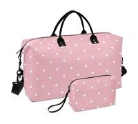 Bolsa de viaje de gran tamaño con diseño de lunares rosados, bolsa de viaje grande para aeropuerto, bolsa de entrenamiento deportivo con correa ajustable para deportes, bolsas plegables grandes para