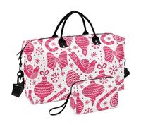 Bolsa de viaje de gran tamaño con diseño de sorpresa navideña roja y blanca, bolsa de lona para llevar al hombro, bolsa de lona para gimnasio, deportes, bolsa de lona con correa ajustable para yoga