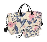 Bolsa de viaje de gran tamaño con diseño floral colorido y rústico, bolsa de entrenamiento con bolsa de aseo para yoga, gran capacidad, Spring Cute Floral Colorful Rustic356, Conjunto De 2, Art Deco