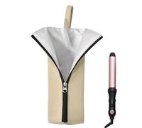 Bolsa de viaje de hierro curling - 1,9 cm Heat Resistant Makeup Organizer,Portable Hair Tool Carrying Bag for Salon Vanity Table Home Makeup Station RV Travel Bathroom, Rubio, riferimento alla