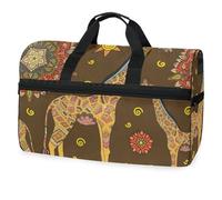 Bolsa de viaje de jirafa africana para hombres, mujeres, niños, niñas y adolescentes, bolsa de gimnasio deportiva de gran tamaño con compartimento para zapatos, bolsa de entrenamiento durante la