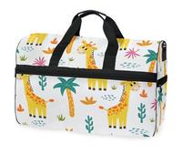 Bolsa de viaje de jirafa africana y plantas para hombres, mujeres, niños, niñas, adolescentes, bolsa deportiva de gran tamaño con compartimento para zapatos, bolsa de entrenamiento para yoga, fin de