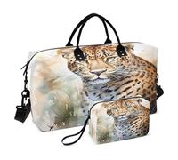 Bolsa de viaje de leopardo para gimnasio, con pintura de acuarela de leopardo, bolsa de fin de semana para mujer, con neceser de viaje, bolsa de natación, Multi 39, Talla única