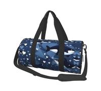 Bolsa de viaje de lona Blue Killer Whale, gran capacidad, se puede llevar al hombro
