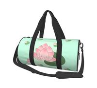 Bolsa de viaje de lona con diseño de flores de loto esperando a florecer, gran capacidad, se puede llevar en el hombro