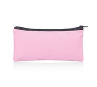 Bolsa de viaje de lona lisa para maquillaje, con cremallera, lavable, multicolor, regalo con cremallera, Rosa, Pack-2, Color liso
