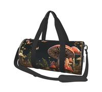 Bolsa de viaje de lona para fin de semana con diseño de limón fresco, para hombres y mujeres, gran capacidad, para deportes, gimnasio, bolsa de lona para viajes, yoga, Hongos estilo cuento de hadas,