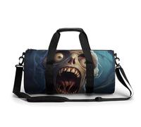 Bolsa de viaje de lona para fin de semana para hombres y mujeres, bolsa de viaje de gran capacidad, bolsa de viaje Monster Scream, bolsa de lona para viajes, yoga, color blanco, 17.7, 9 y 9 pulgadas,