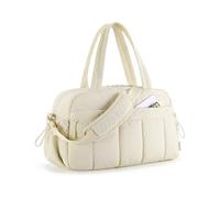 Bolsa de viaje de lona para mujer, bolsa de gimnasio con bolsillo húmedo, bolsa de mano impermeable para equipaje de mano, bolsa de cabina de aeropuerto, beige, Talla única
