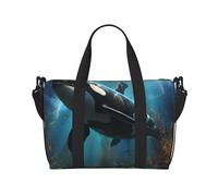 Bolsa de viaje de mano con ballenas asesinas, para hombres y mujeres. Material duradero y diseño elegante, adecuada para viajes de negocios y ocio.