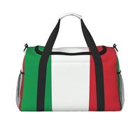 Bolsa de viaje de mano con bandera de Italia, diseño moderno, gran capacidad de almacenamiento, adecuada para viajes de negocios y viajes cortos, color negro, talla única