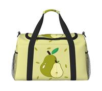 Bolsa de viaje de mano con diseño de pera de dibujos animados. Diseño moderno, gran capacidad de almacenamiento, adecuada para viajes de negocios y viajes cortos.