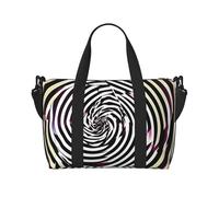 Bolsa de viaje de mano con estampado GIF de ilusión óptica en espiral, con cremallera, para fin de semana, para mujeres y hombres
