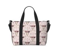 Bolsa de viaje de mano con estampado tribal de calavera de toro, bolsa de gimnasio, bolsa de viaje de fin de semana, bolsa deportiva para mujeres y hombres, Negro -, Talla única