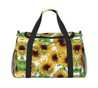 Bolsa de viaje de mano con girasoles amarillos, bolsa de compras grande reutilizable, ideal para camping, deportes, gimnasio y actividades al aire libre