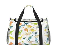 Bolsa de viaje de mano con imágenes de dinosaurios de dibujos animados, bolsa grande reutilizable para la compra, ideal para camping, deportes, gimnasio y actividades al aire libre