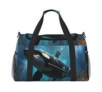 Bolsa de viaje de mano de ballenas asesinas. Diseño moderno, gran capacidad de almacenamiento, adecuada para viajes de negocios y viajes cortos.