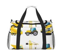 Bolsa de viaje de mano de camión de maquinaria pesada de dibujos animados, bolsa de compras grande reutilizable, ideal para camping, deportes, gimnasio y actividades al aire libre