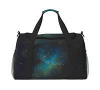 Bolsa de viaje de mano verde galaxia, bolsa grande reutilizable, perfecta para actividades al aire libre, deportes, camping y comestibles, Negro -, Talla única