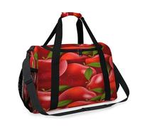 Bolsa de viaje de manzanas rojas para niñas, niños, mujeres y hombres, con patrón de manzanas, bolsa de fin de semana, bolsa de hombro para viajes, deportes, gimnasio