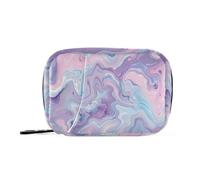 Bolsa de viaje de mármol azul polvo con compartimentos desmontables, pastillero portátil de viaje