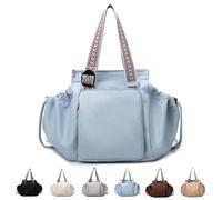 Bolsa de viaje de nailon para bebé con compartimentos, bolsa de pañales para mamá, fin de semana (azul) (azul)