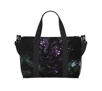 Bolsa de viaje de orquídea morada oscura, ligera, para hombres y mujeres, bolsa de viaje impermeable para viajes de fin de semana al gimnasio