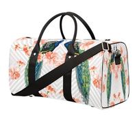 Bolsa de viaje de pavo real con flores y pájaros para mujeres, hombres, niñas, niños, bolsas de fin de semana, 22.7 L, bolsa de equipaje de cabina para deportes, gimnasio, yoga, color, 22.7 L,